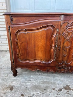 French 19th Century Louis XV Provincial Solid Walnut Two Door Buffet