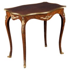 French 19th Century Louis XV Satinwood Table with Bronze Mounts