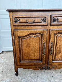 French 19th Century Louis XV Solid Oak Provincial Two Door Buffet