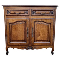 French 19th Century Louis XV Solid Oak Provincial Two Door Buffet