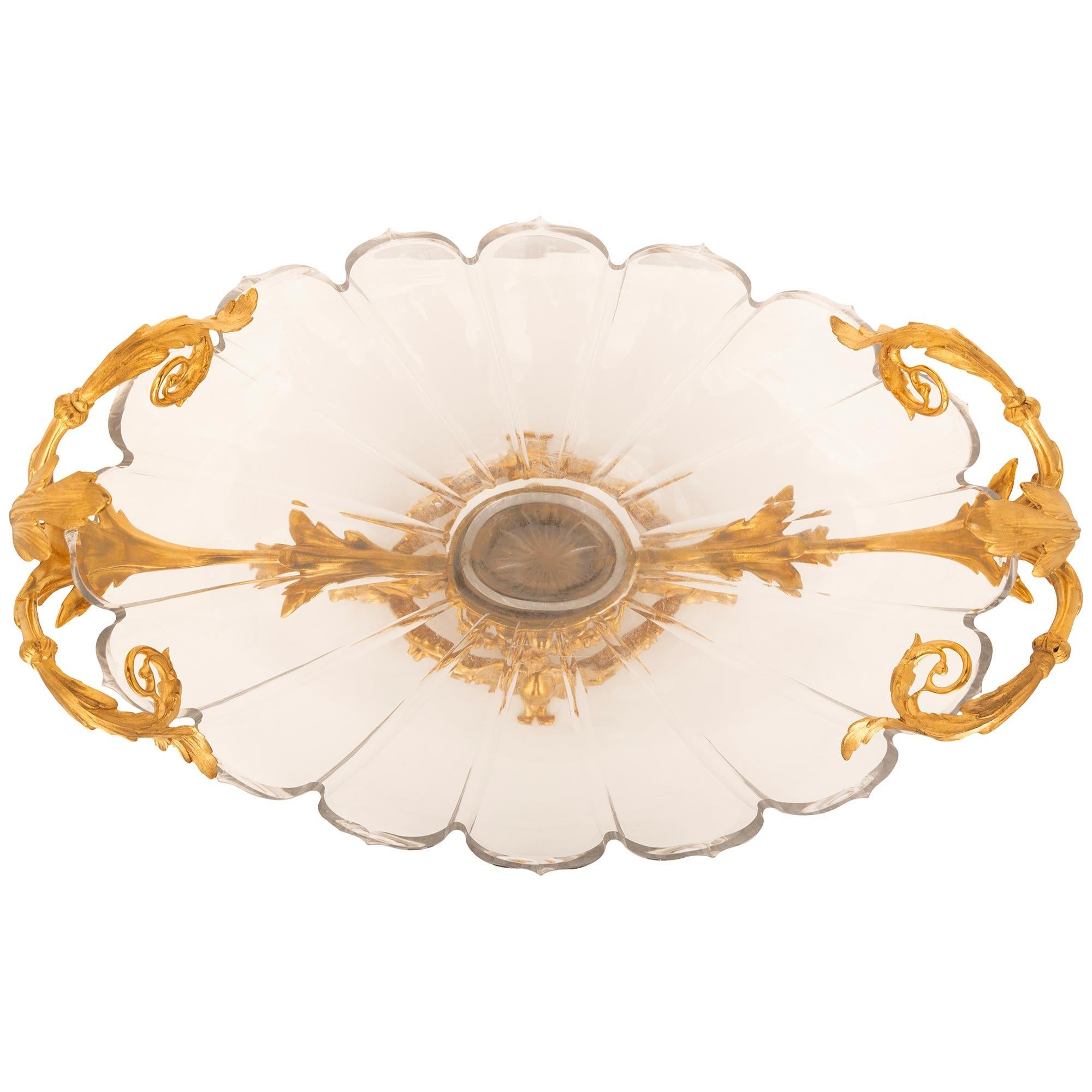 French 19th century Louis XV st. Baccarat Crystal and Ormolu centerpiece For Sale 5