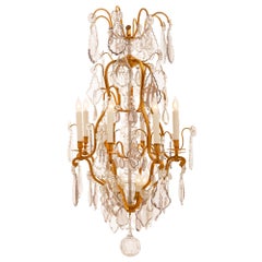 Araña francesa del siglo XIX de cristal de Baccarat y ormolu estilo Luis XV