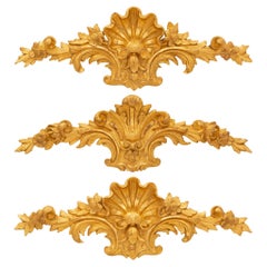 Französisch 19. Jahrhundert Louis XV st. geschnitzt Giltwood Wandtafeln