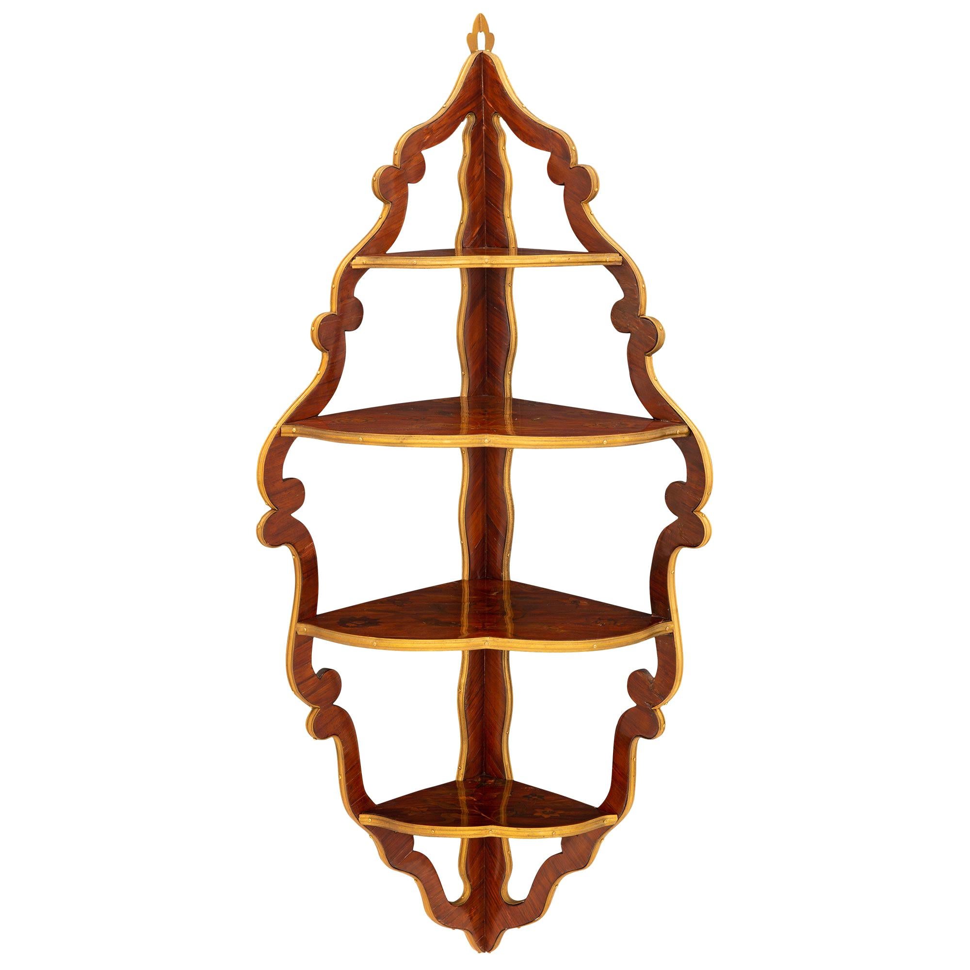 19th C. German Rustic Carved Corner Shelf at 1stDibs