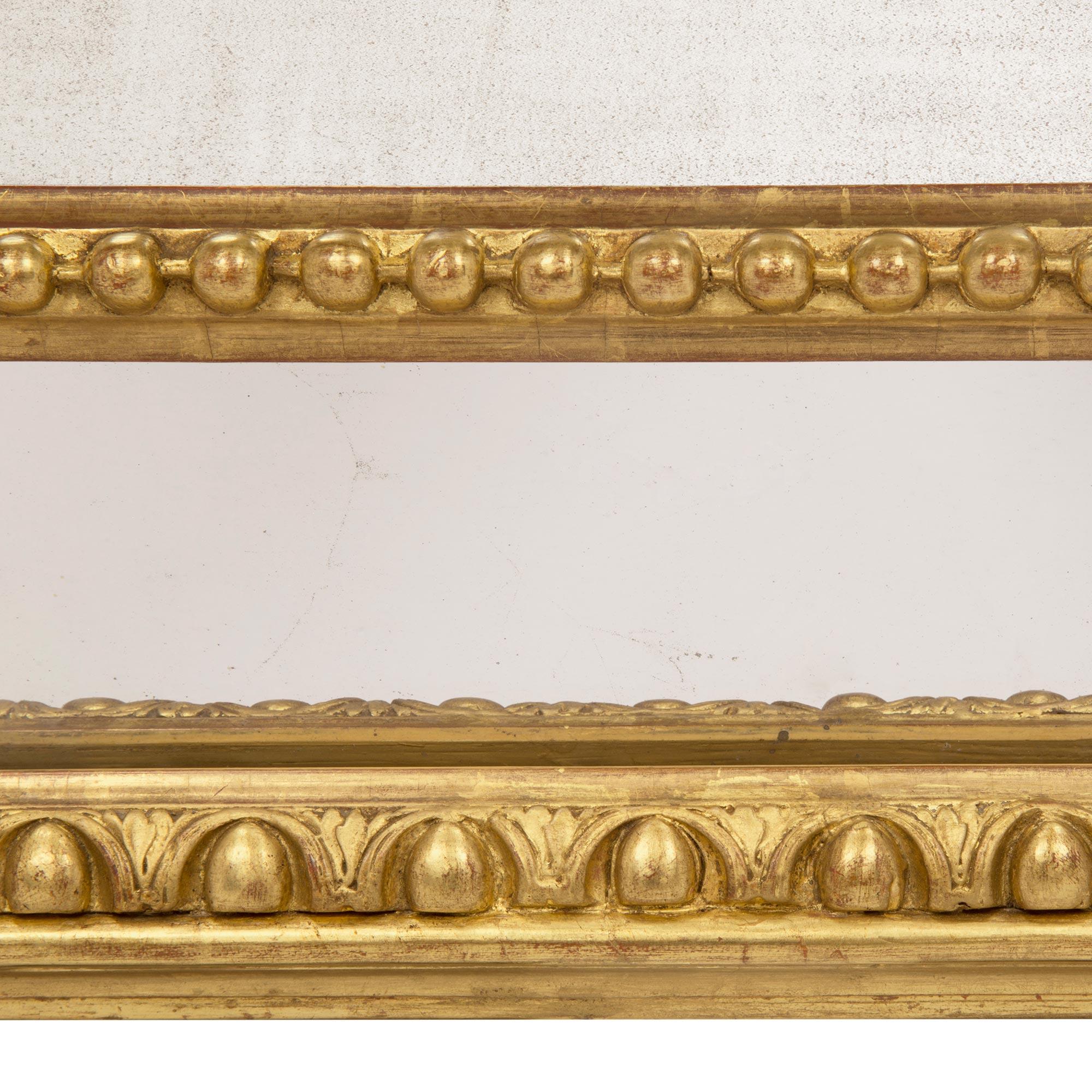 French 19th Century Louis XV St. Double Framed Giltwood Mirror 3