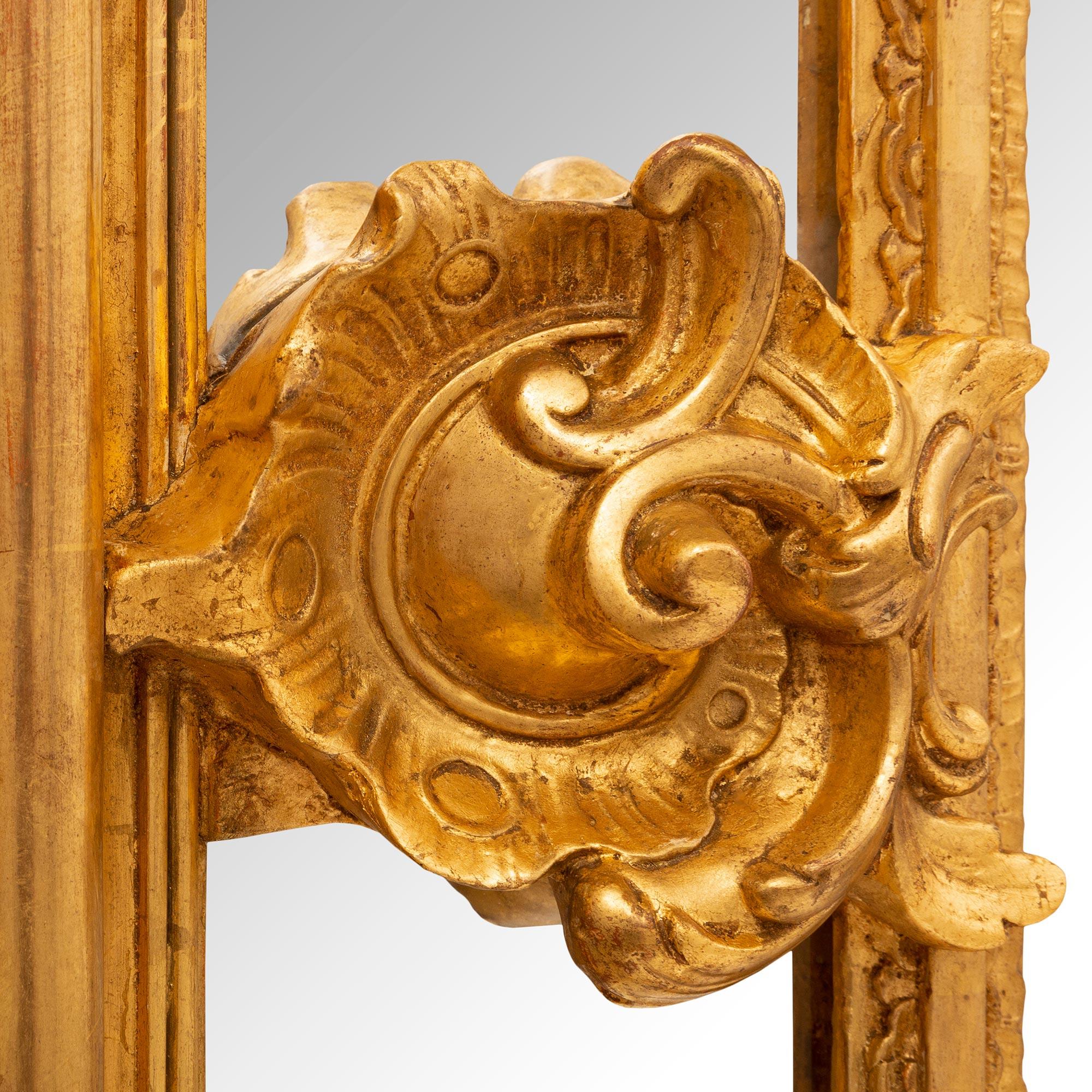 French 19th Century Louis XV St. Double Framed Giltwood Mirror For Sale 3
