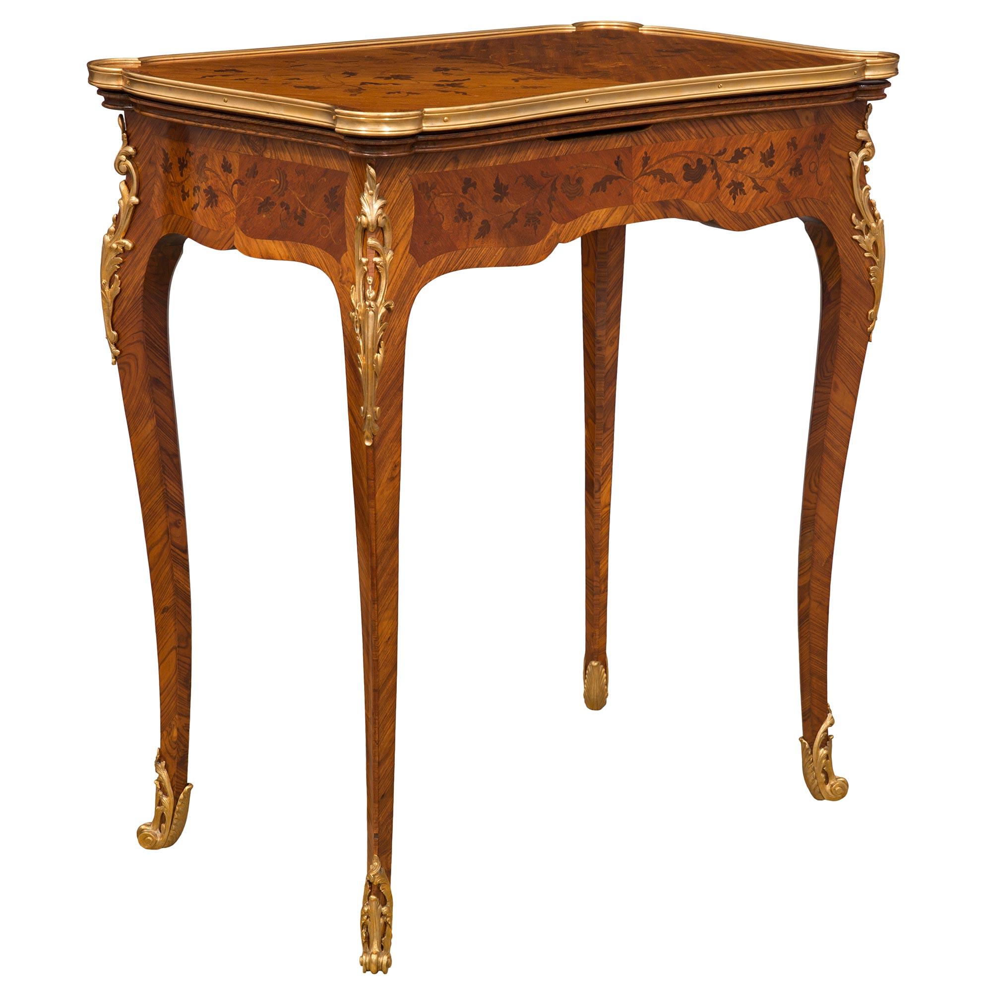 French 19th Century Louis XV St. Flip Top Games Table For Sale 2