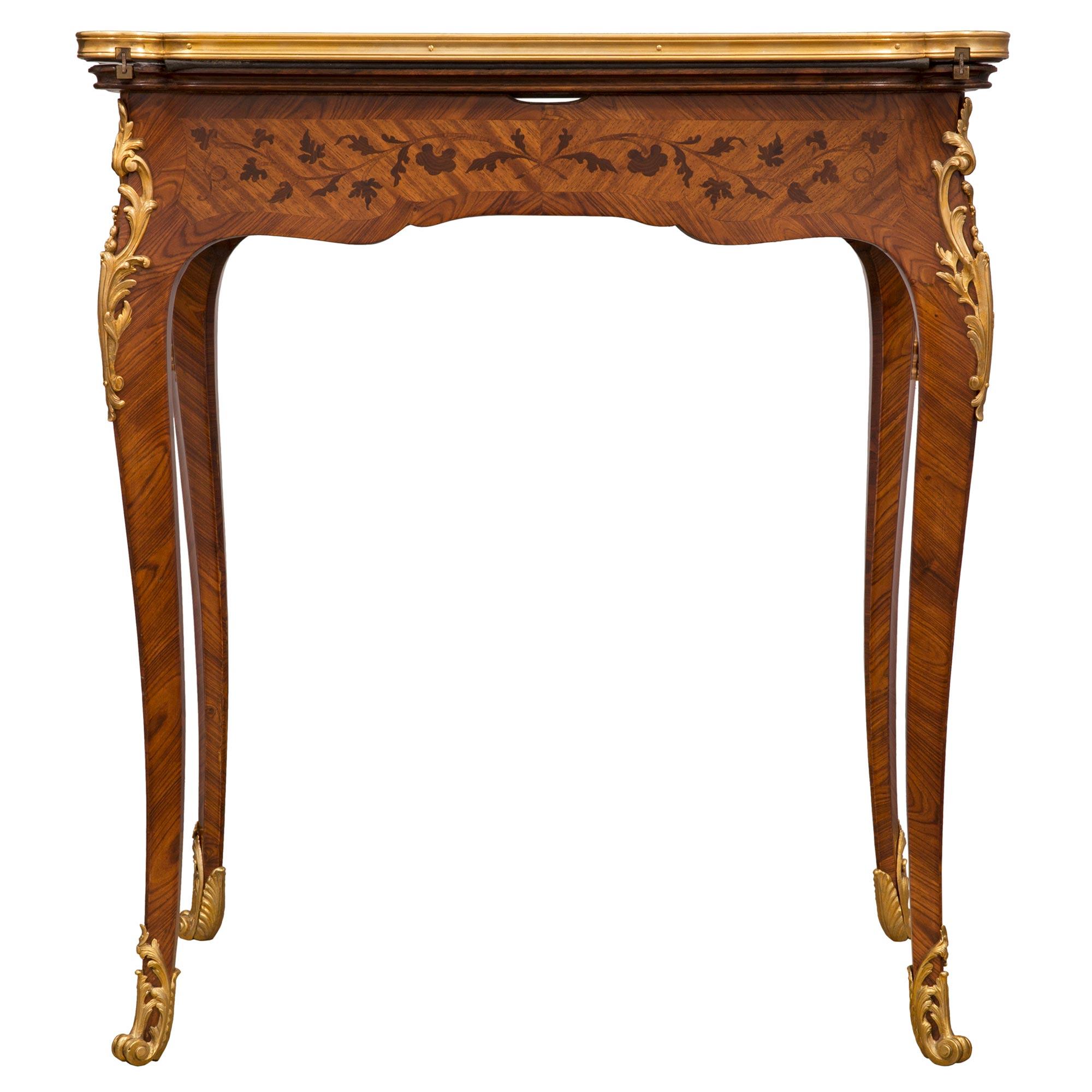 French 19th Century Louis XV St. Flip Top Games Table For Sale 4