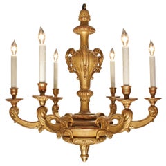 French 19th Century Louis XV Style Giltwood Chandelier
