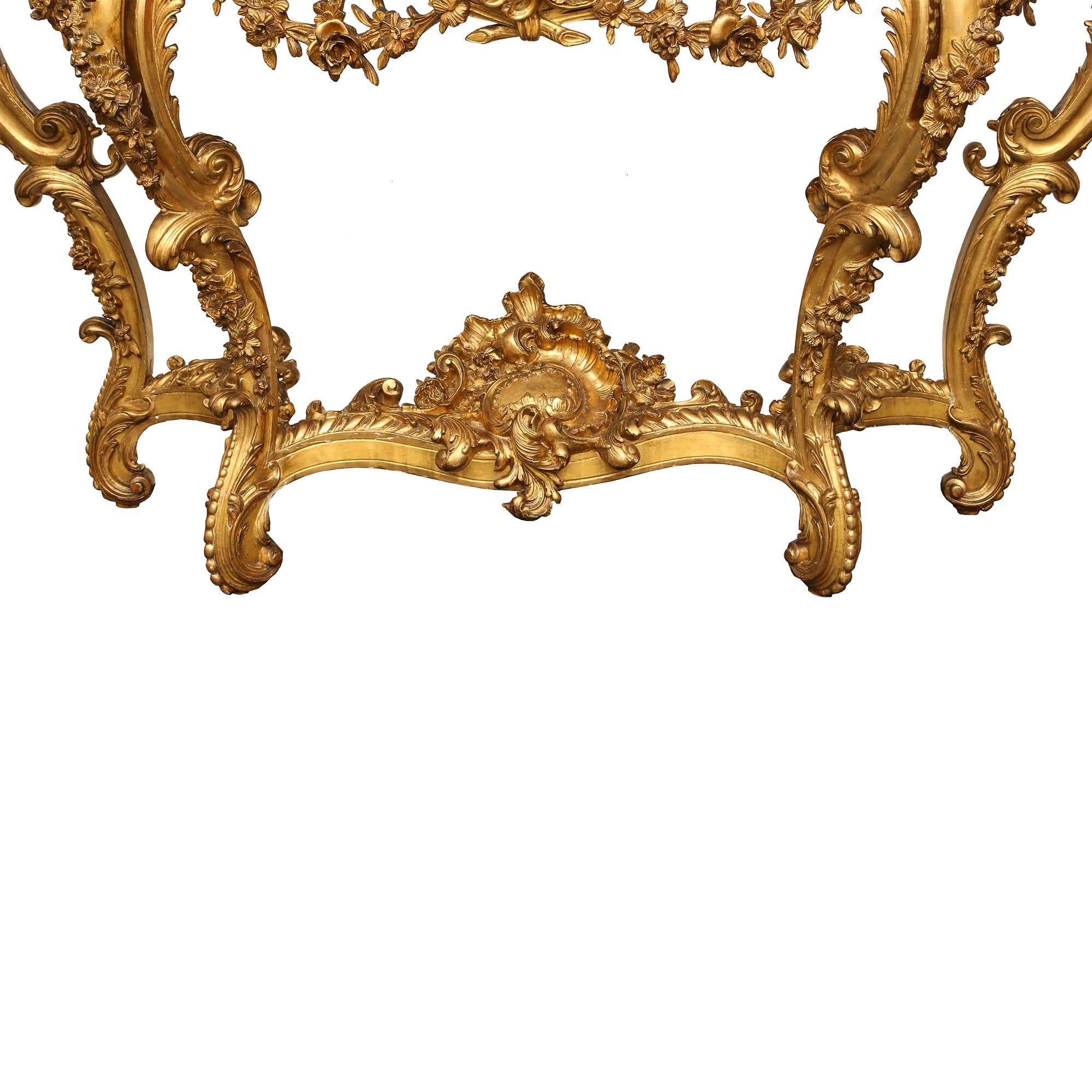 French 19th Century Louis XV St. Giltwood Console with the Original ...