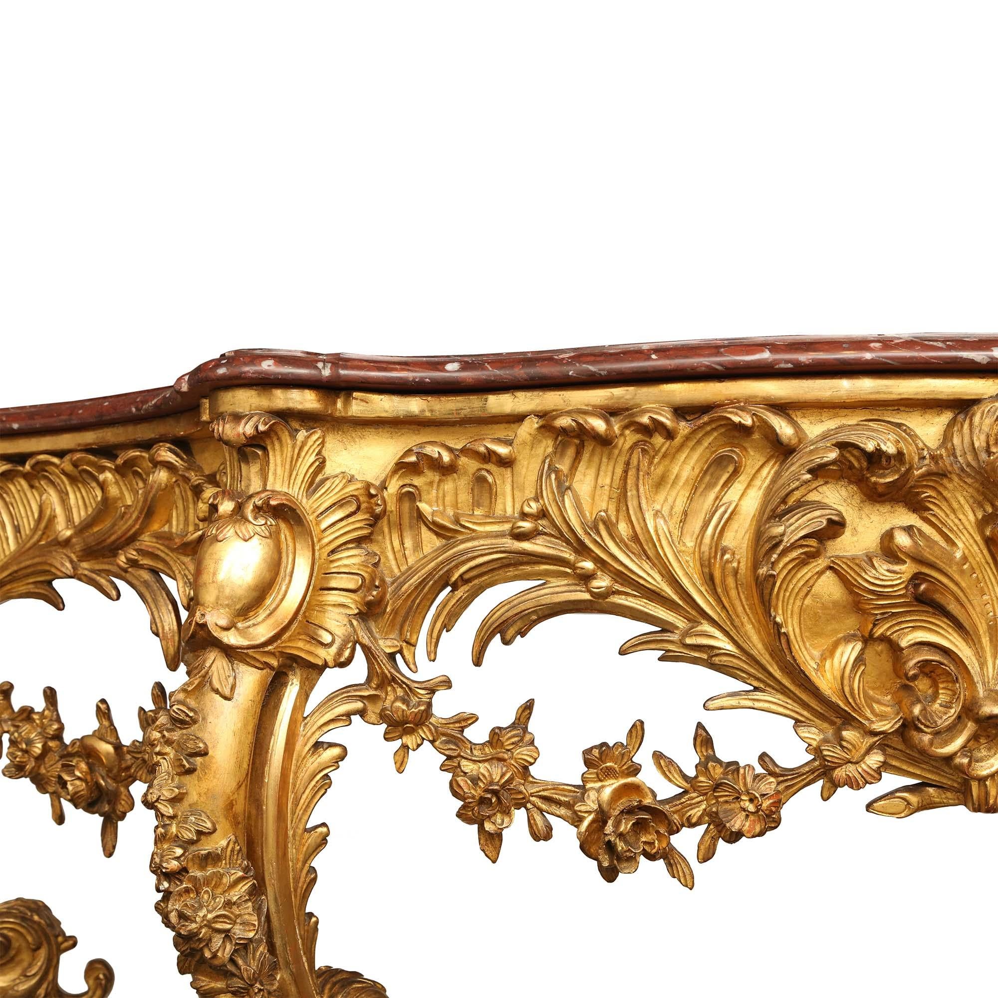 French 19th Century Louis XV St. Giltwood Console with the Original ...