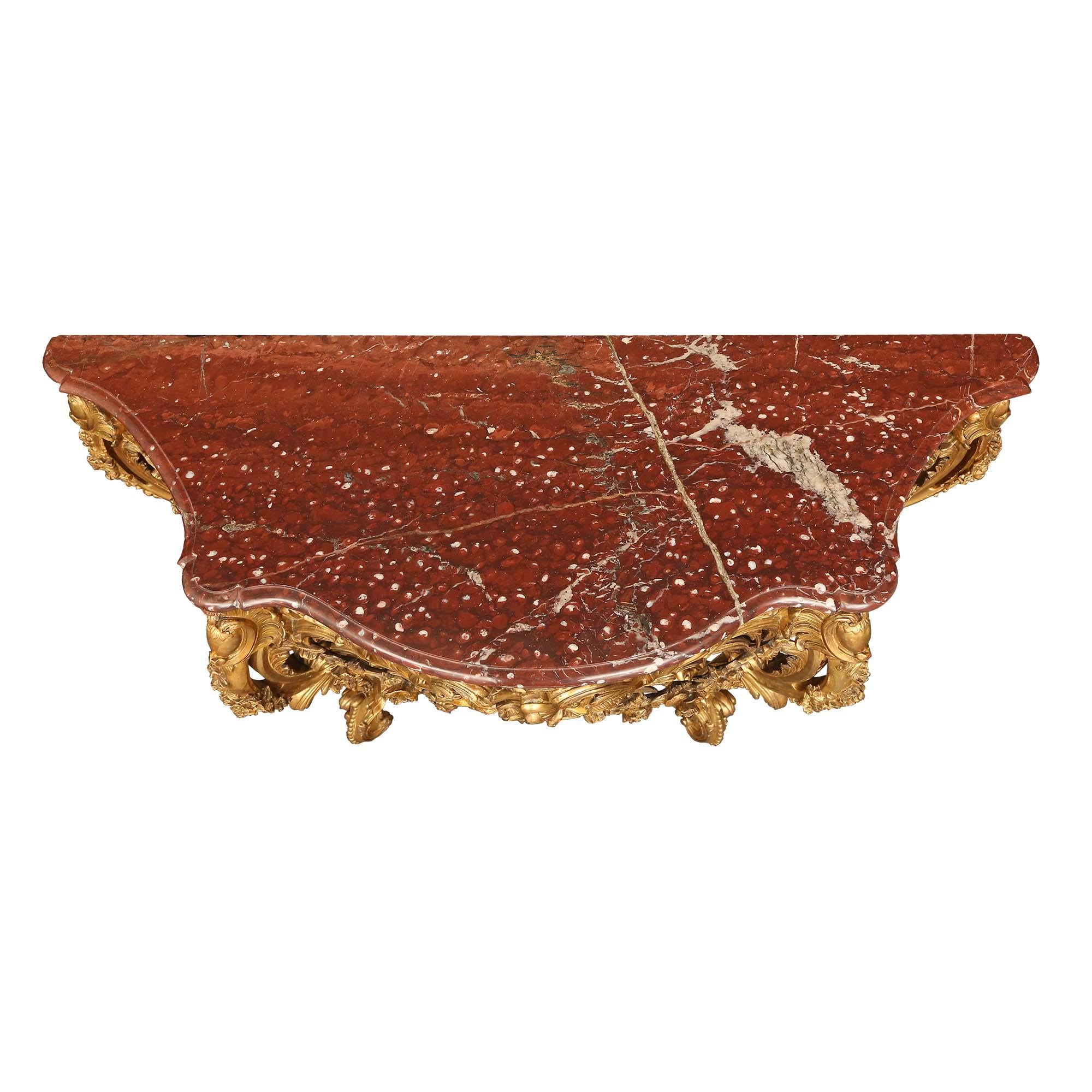 French 19th Century Louis XV St. Giltwood Console with the Original ...