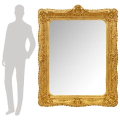 French 19th century Louis XV st. Giltwood mirror