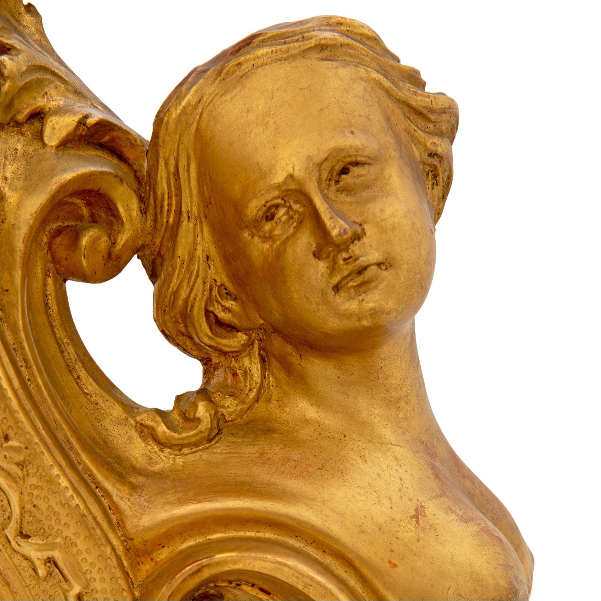 Spiegel aus vergoldetem Holz, Louis XV.-Stil, 19. Jahrhundert im Angebot 2