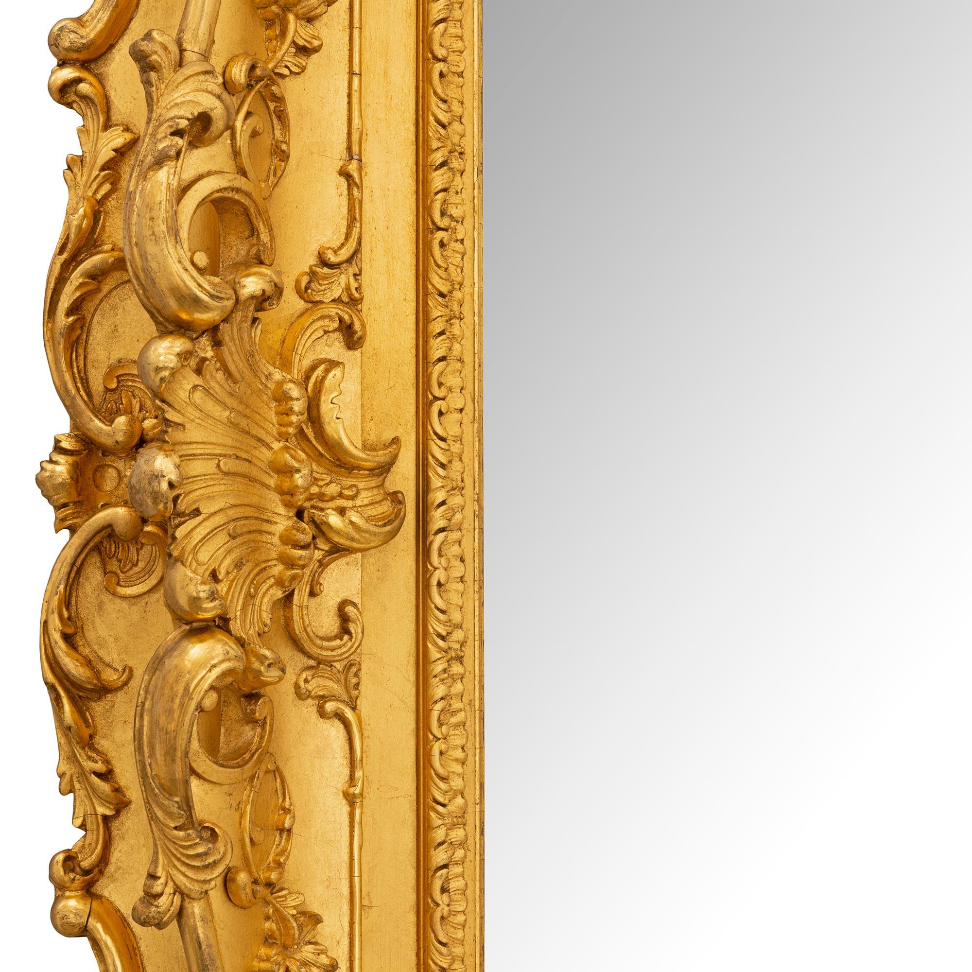 French 19th Century Louis XV St. Giltwood Mirror For Sale 3
