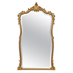 Antique French 19th Century Louis XV St. Giltwood Mirror
