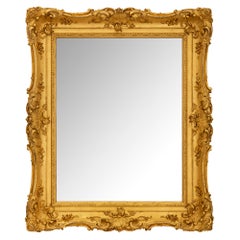 Miroir français du 19ème siècle en bois doré de style Louis XV