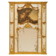 Französisch 19. Jahrhundert Louis XV st. Giltwood Trumeau Spiegel