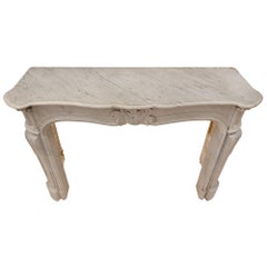 French 19th Century Louis XV St. Gris St. Anne Marble Fireplace Mantel