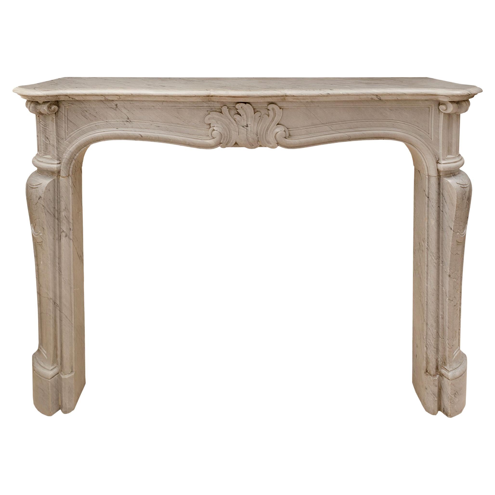 French 19th Century Louis XV St. Gris St. Anne Marble Fireplace Mantel For Sale