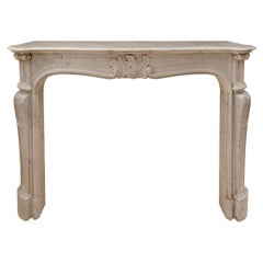 French 19th Century Louis XV St. Gris St. Anne Marble Fireplace Mantel