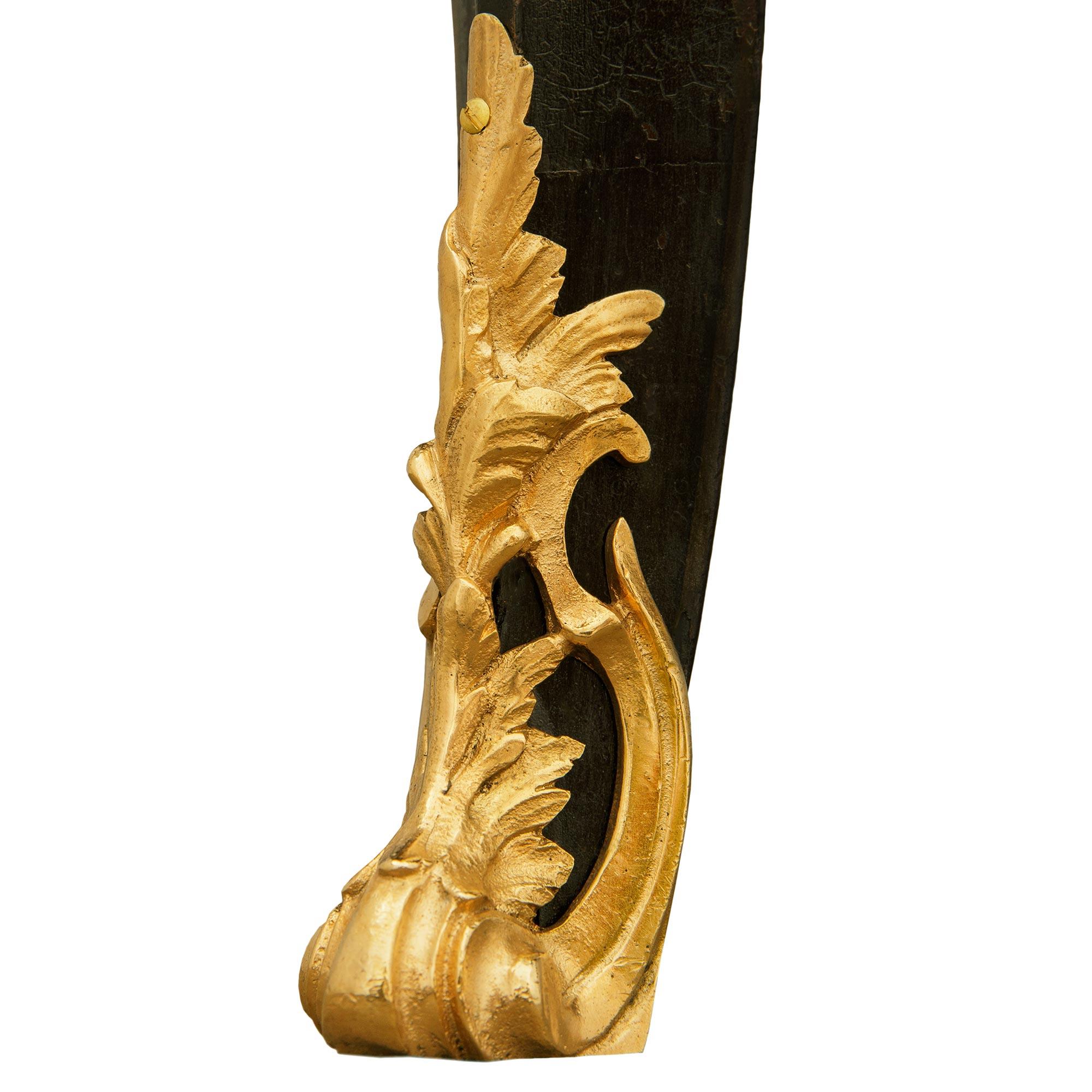 French 19th century Louis XV st. Japanese Lacquer, Ormolu and Marble commode For Sale 8