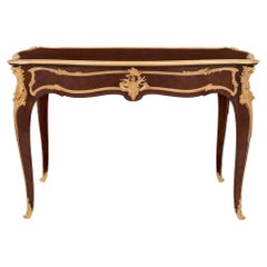 Used French 19th Century Louis XV St. Kingwood and Ormolu Desk, Attributed to Linke