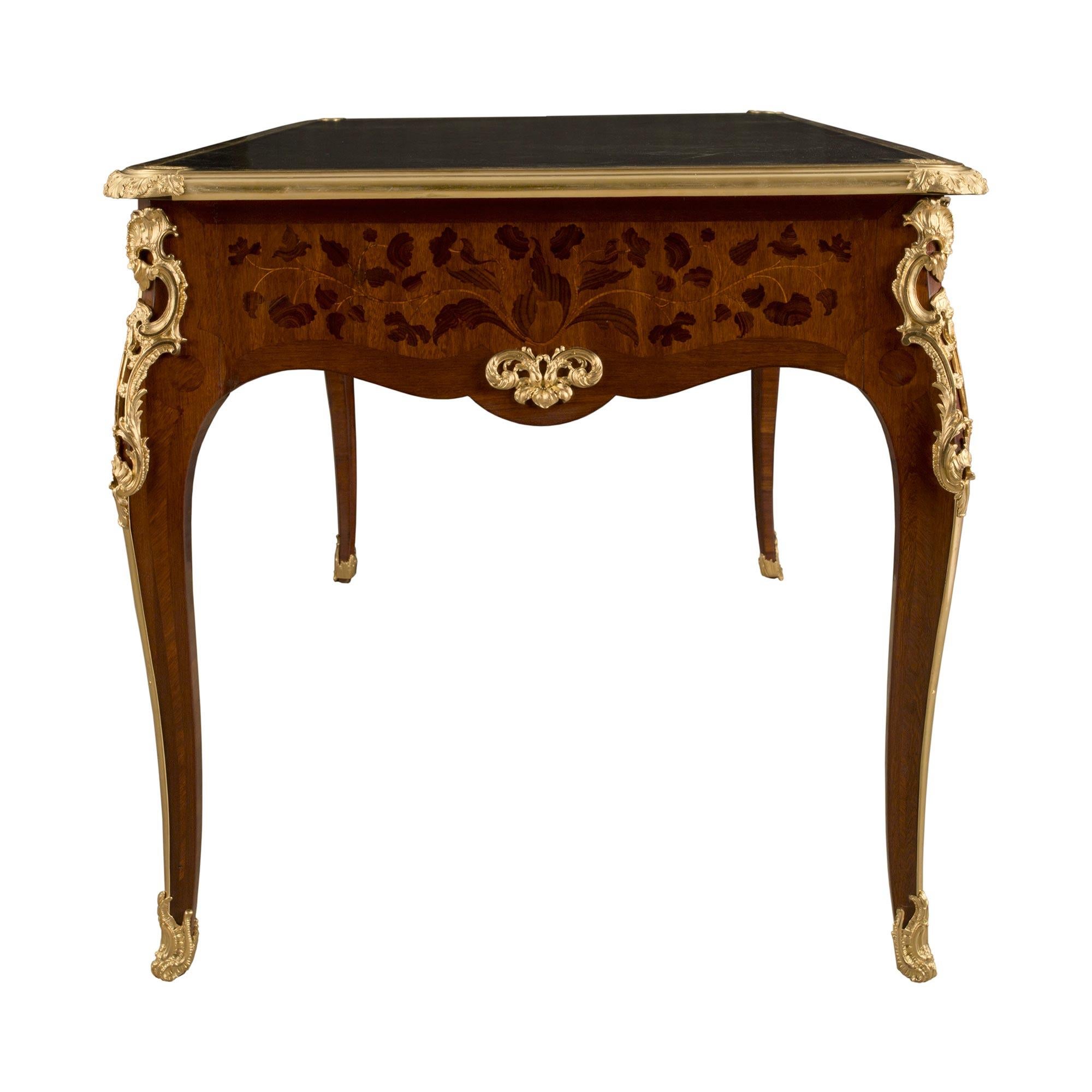 French 19th Century Louis XV St. Kingwood and Ormolu Desk For Sale 2