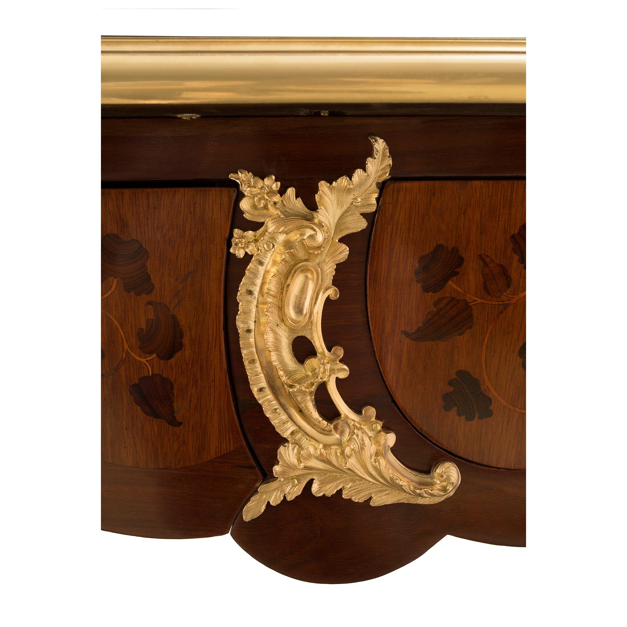 French 19th Century Louis XV St. Kingwood and Ormolu Desk For Sale 5