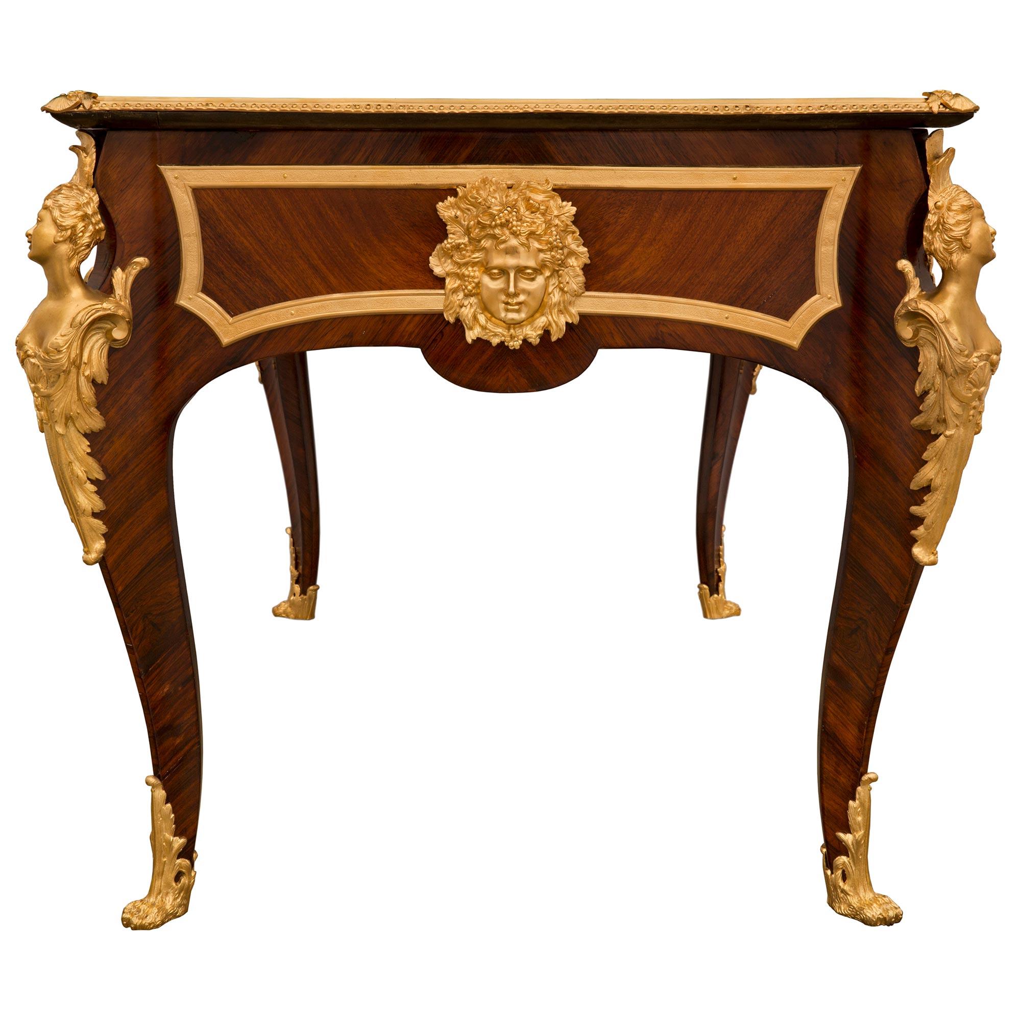 French 19th Century Louis XV St. Kingwood and Ormolu Desk Possibly by François L For Sale 2