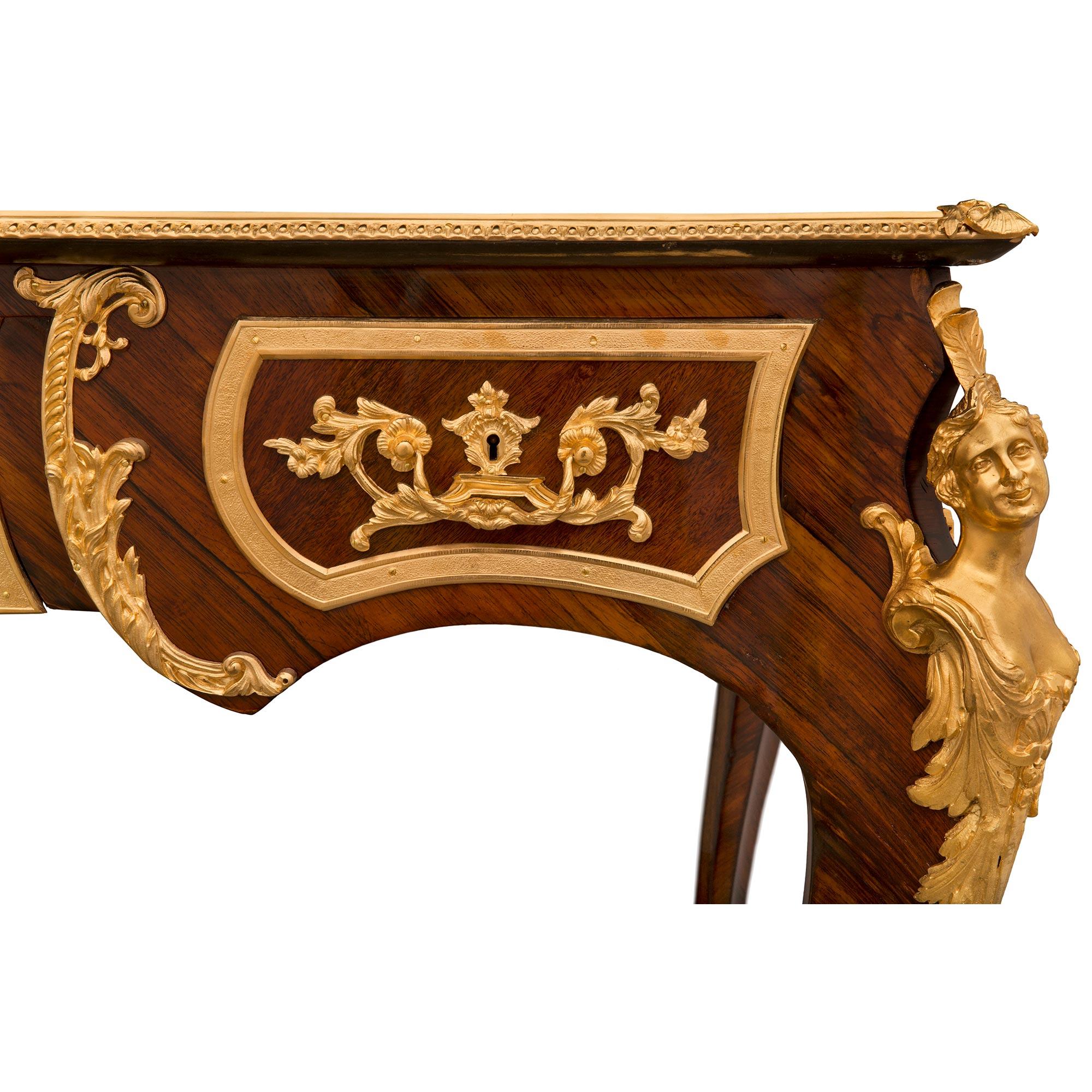 French 19th Century Louis XV St. Kingwood and Ormolu Desk Possibly by François L For Sale 6