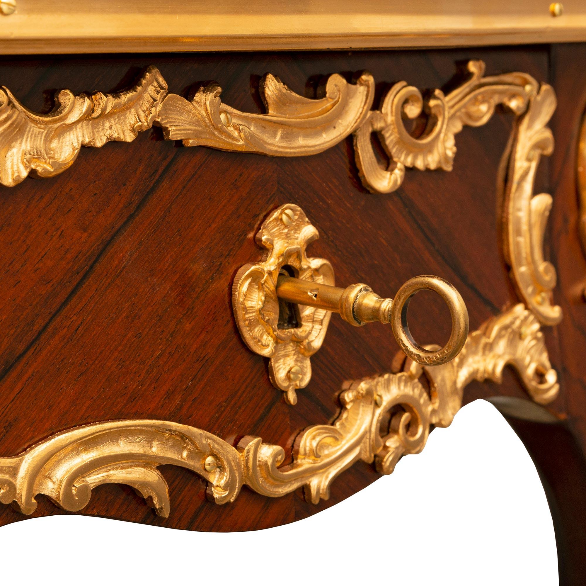 French 19th Century Louis XV St. Kingwood and Ormolu Side Table For Sale 5