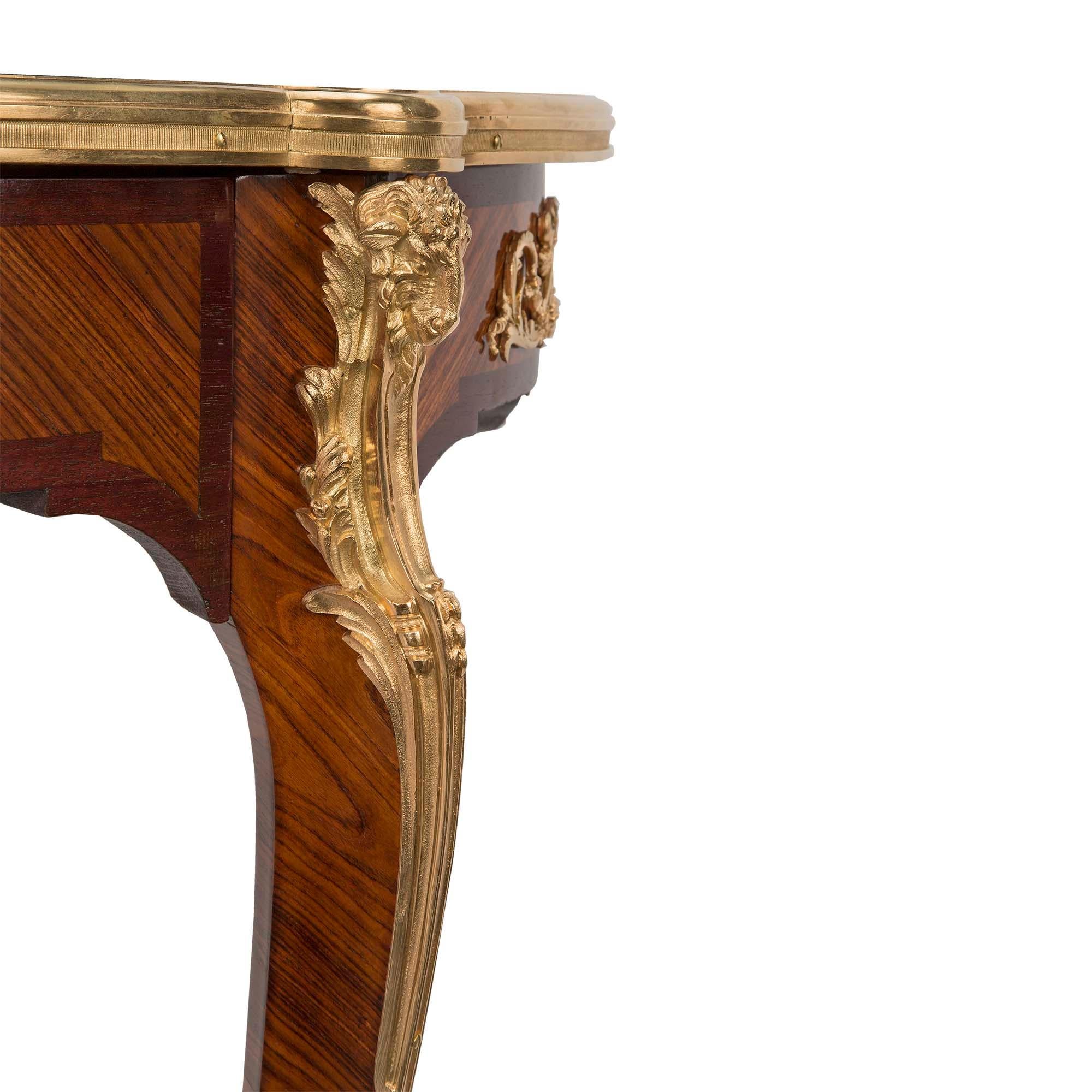 French 19th Century Louis XV St. Kingwood and Ormolu Side Table or Desk For Sale 2