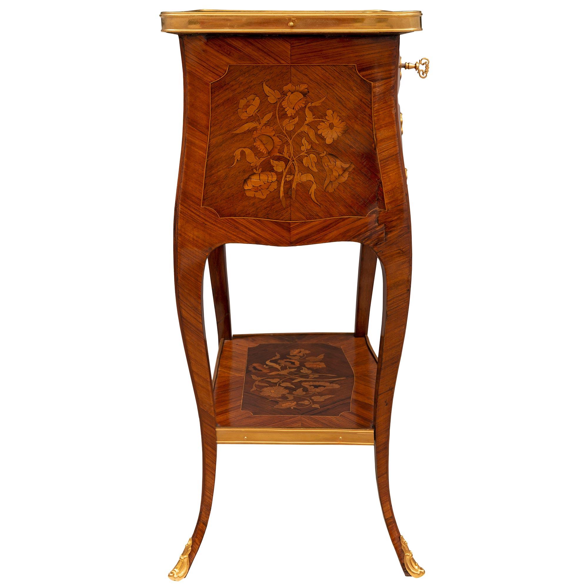 French 19th Century Louis XV St. Kingwood and Tulipwood Side Table For Sale 1