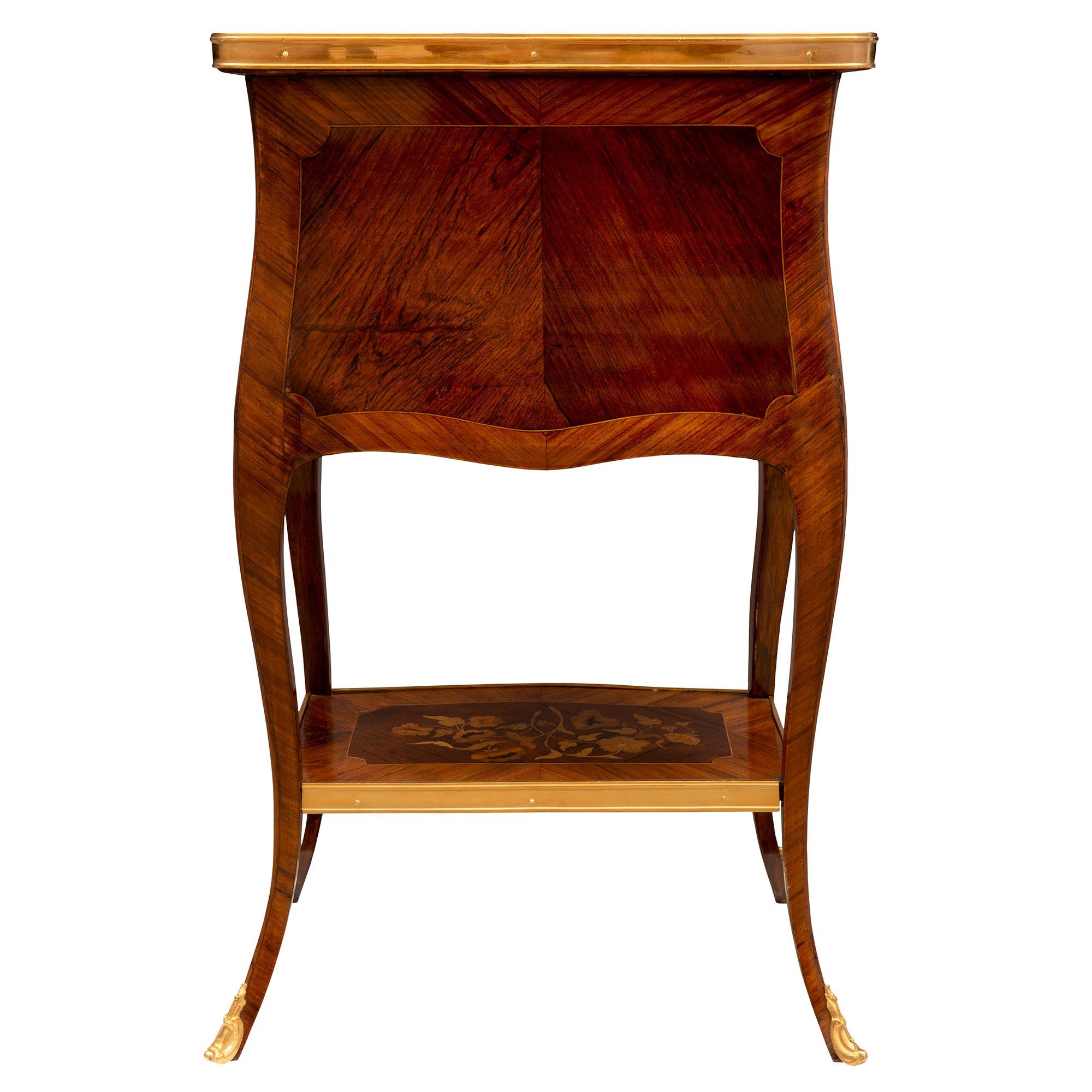 French 19th Century Louis XV St. Kingwood and Tulipwood Side Table For Sale 2