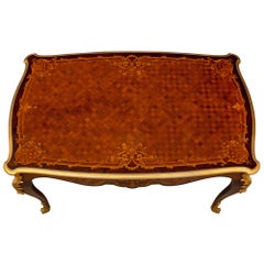 French 19th Century Louis XV St. Kingwood, Exotic Wood And Ormolu Center Table