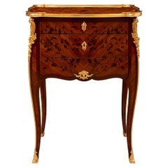 French 19th Century Louis XV St. Kingwood, Exotic Wood and Ormolu Side Table