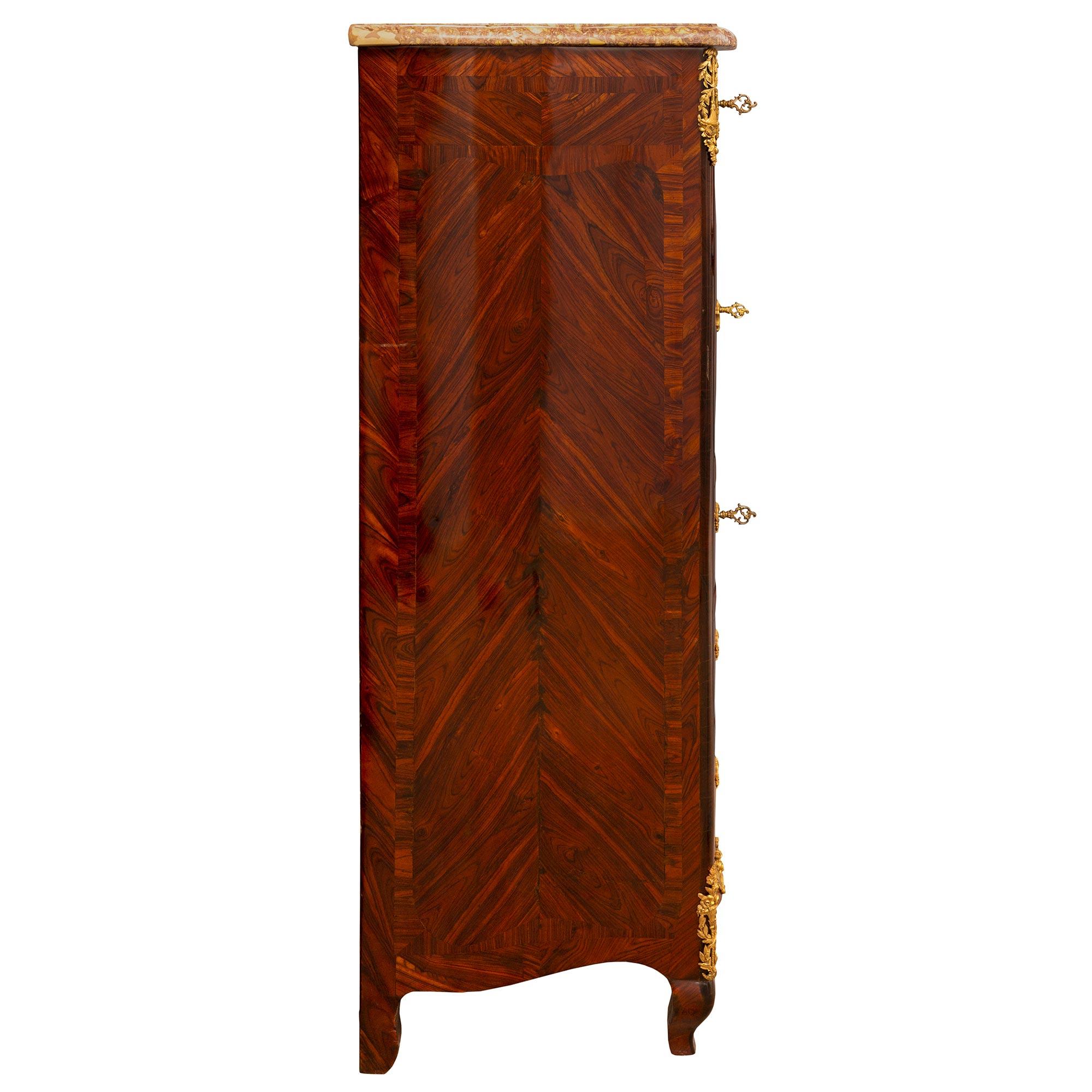 French 19th Century Louis XV St. Kingwood Inlaid Secretary For Sale 1
