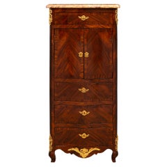 French 19th Century Louis XV St. Kingwood Inlaid Secretary