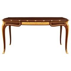 French 19th Century Louis XV St. Kingwood, Mahogany and Ormolu Desk