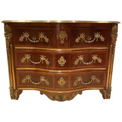 French 19th Century Louis XV St. Kingwood, Tulipwood and Ormolu Commode