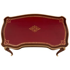 French 19th Century Louis XV St. Kingwood, Tulipwood and Ormolu Desk