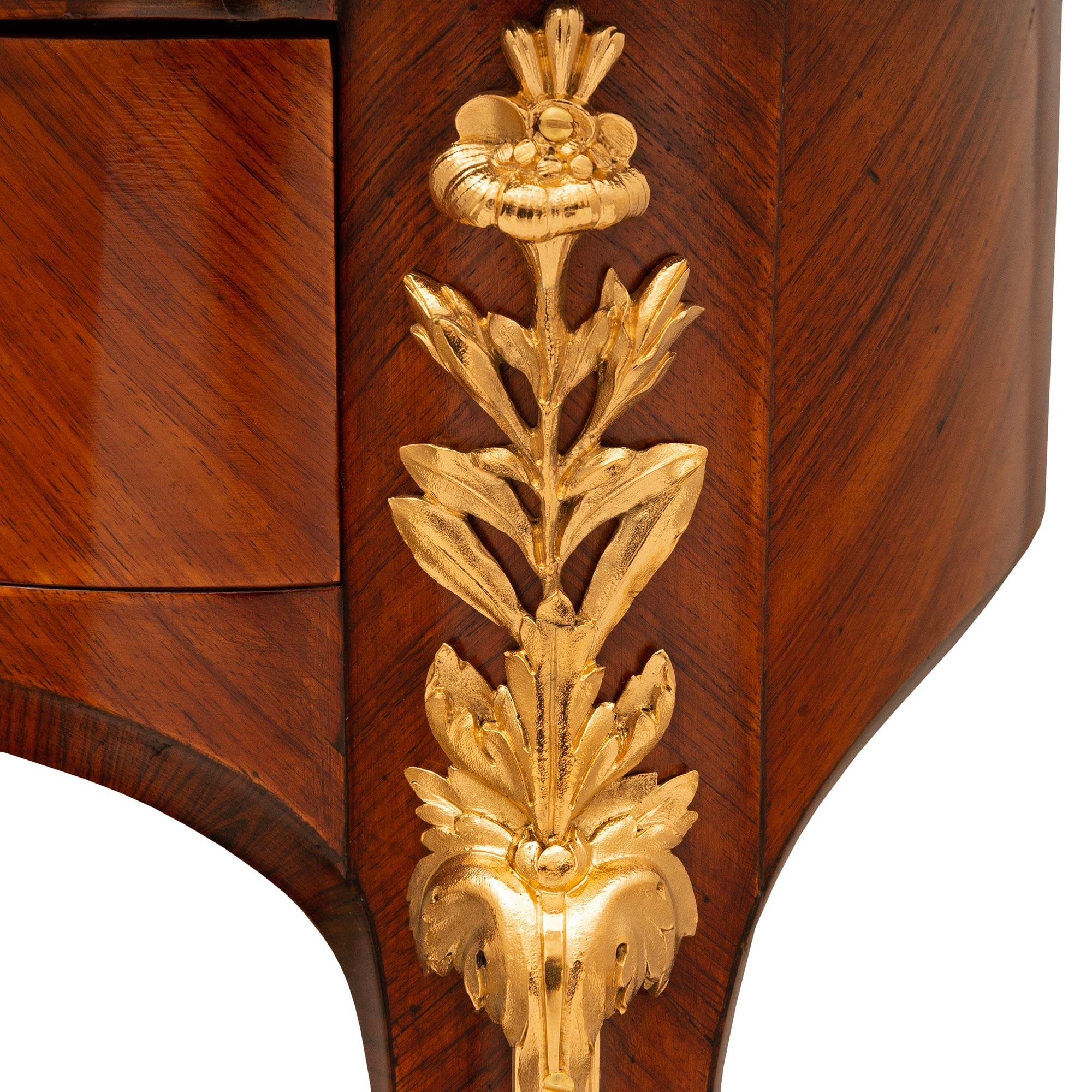 French 19th century Louis XV st. Kingwood, Tulipwood, and Ormolu side table For Sale 2