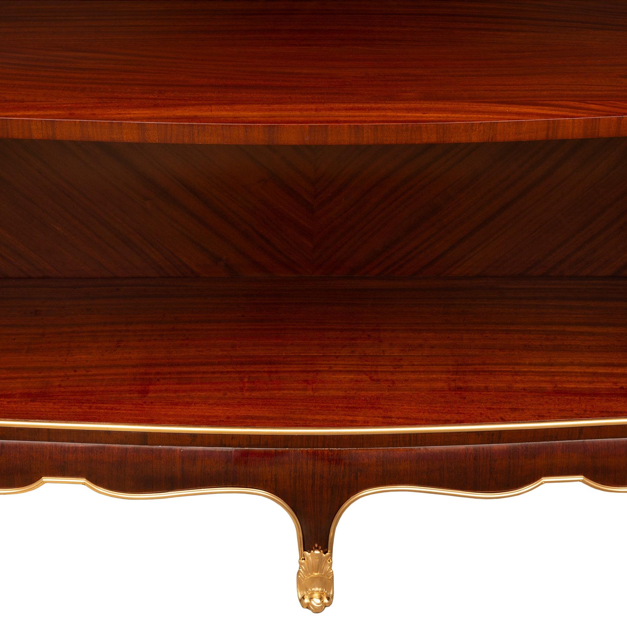 French 19th Century Louis XV St. Kingwood, Tulipwood, Ormolu and Marble Étagère For Sale 5