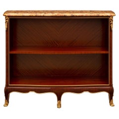 Antique French 19th Century Louis XV St. Kingwood, Tulipwood, Ormolu and Marble Étagère