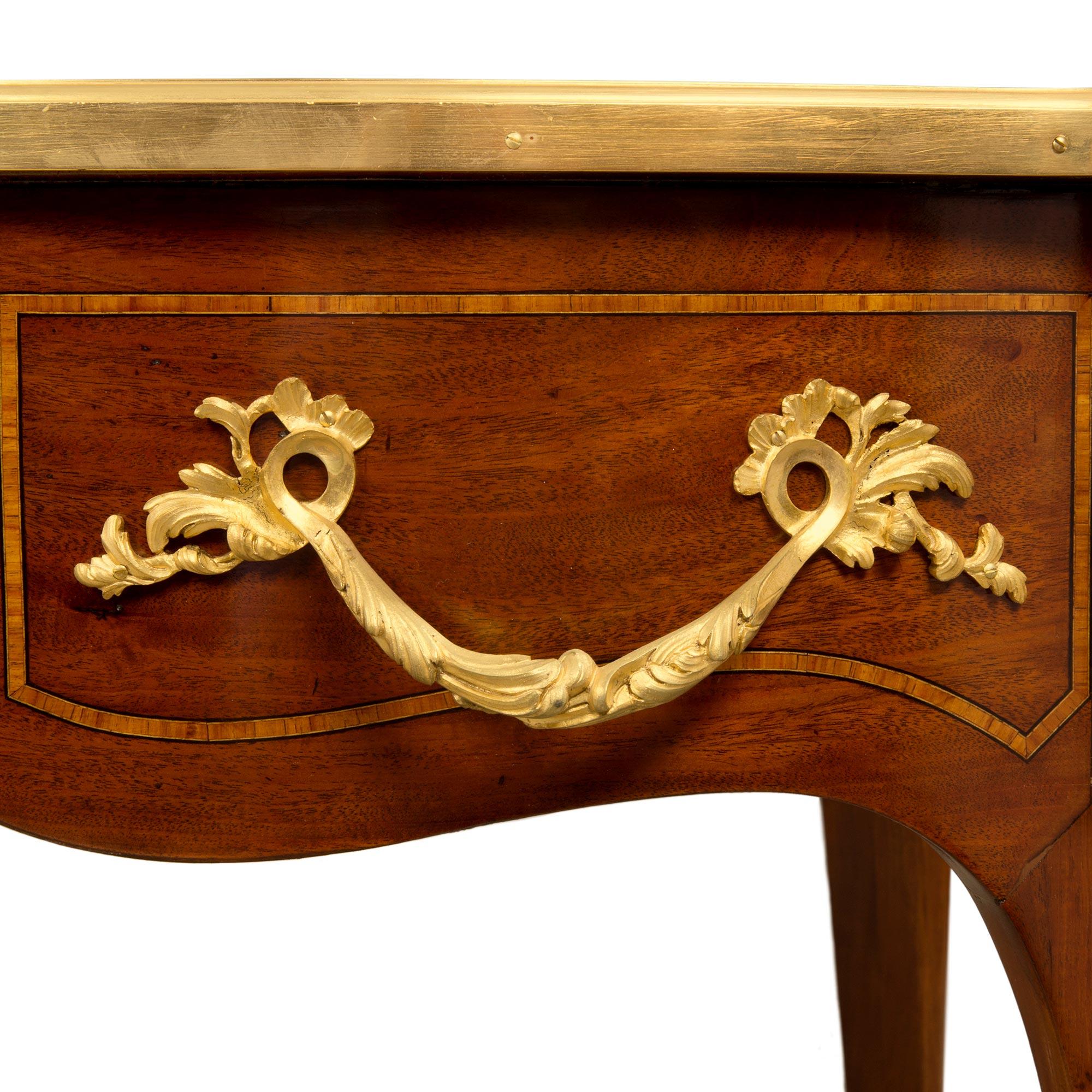 French 19th Century Louis XV St. Mahogany and Ormolu Bureau Plat 5