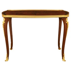 French 19th century Louis XV st. Mahogany and Ormolu coffee table