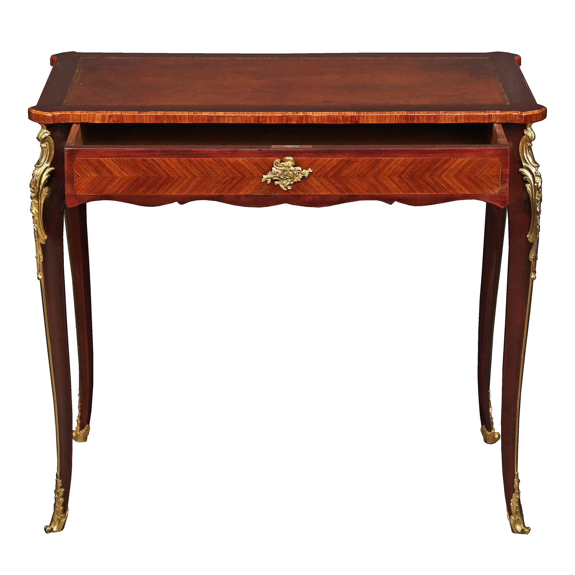French 19th Century Louis XV St. Mahogany and Ormolu Desk For Sale 3