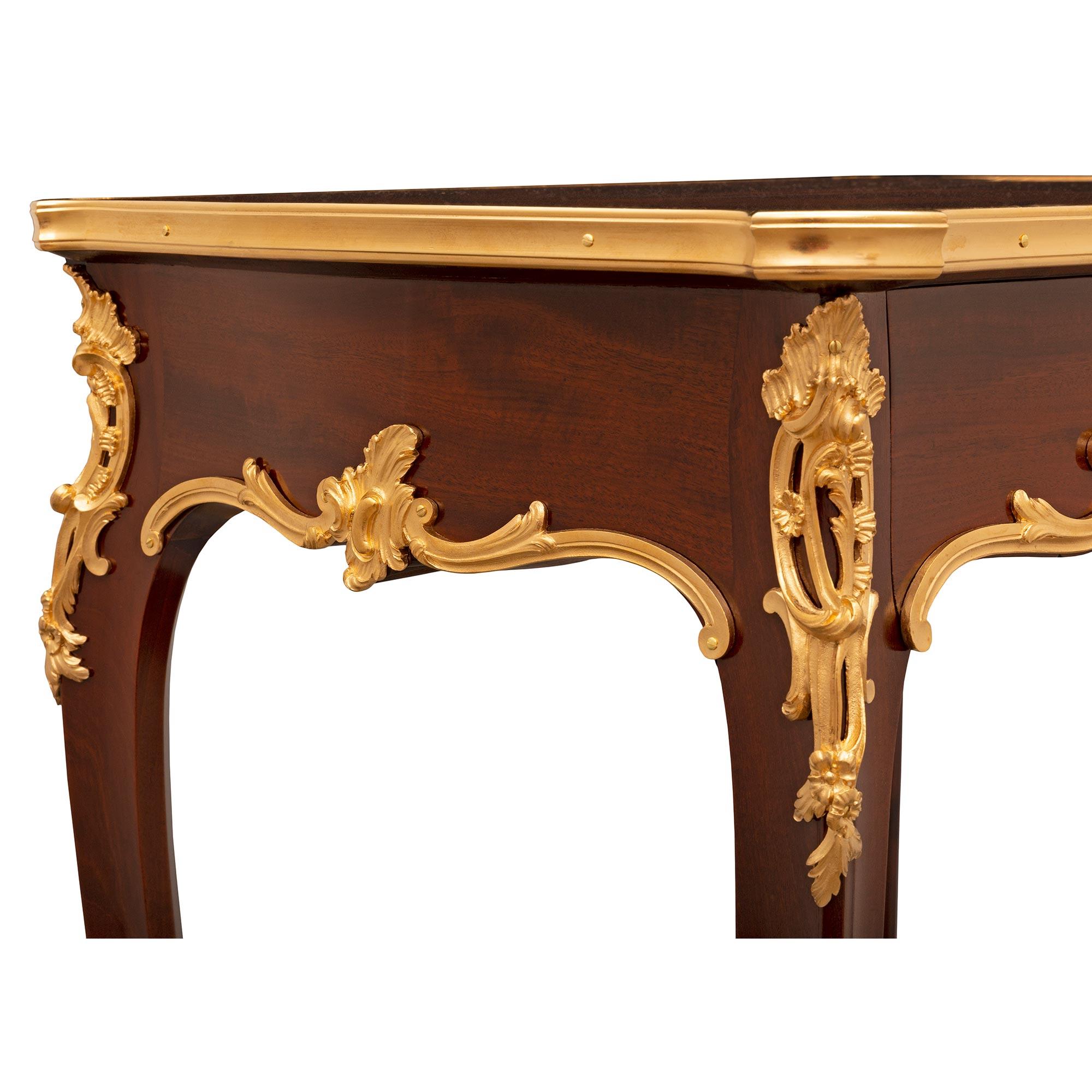 French 19th Century Louis XV St. Mahogany and Ormolu Side Table For Sale 3
