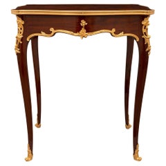 French 19th Century Louis XV St. Mahogany and Ormolu Side Table